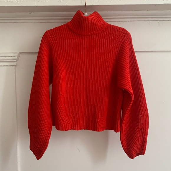 Thick red sweater